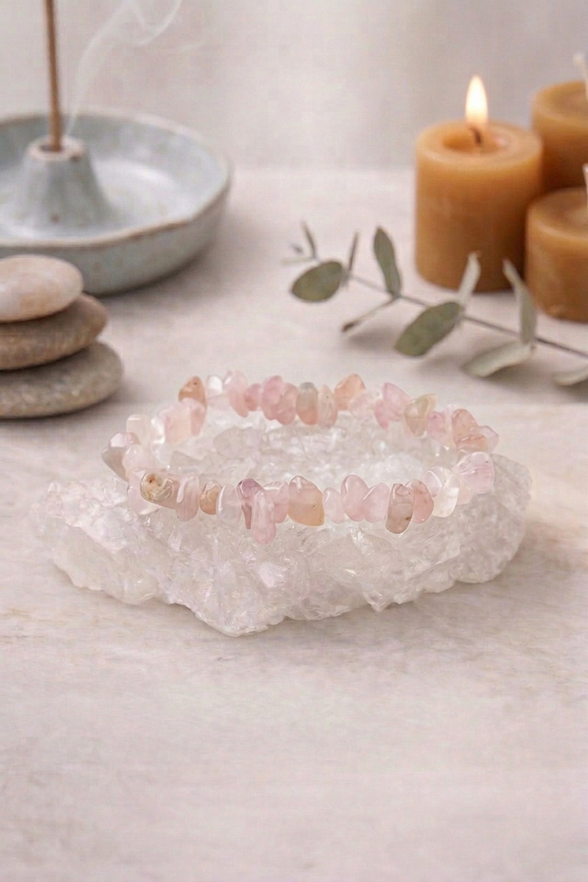 Pulseira Quartzo Rosa de Madagascar